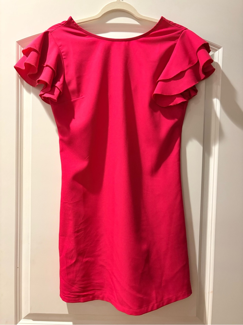 Fuchsia Ruffle Sleeve Dress